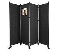 VOUNOT® Biombo Separador Plegable 4 Paneles Separador de Ambientes 228x30x164 cm Pantalla Privacidad Tela Poliéster y Marco Metal Divisor de Habitación para Hogar Oficina Dormitorio Interior Antracita