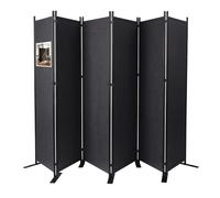 VOUNOT® Biombo Separador Plegable 6 Paneles Separador de Ambientes 340x30x164 cm Pantalla Privacidad Tela Poliéster y Marco Metal Divisor de Habitación para Hogar Oficina Dormitorio Interior Antracita