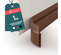 VOUNOT® Burlete Puerta Entrada Burlete Bajo Puerta Exterior Tira de Sellado Autoadhesiva para Exclusión de Corrientes de Aire Insonorización Aislamiento Acústico Antipolvo Cubre Puertas 5x100cm Marrón