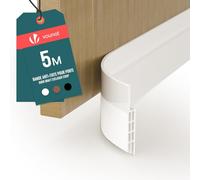 VOUNOT® Burlete Puerta Entrada Burlete Bajo Puerta Exterior Tira de Sellado Autoadhesiva para Exclusión de Corrientes de Aire Insonorización Aislamiento Acústico Antipolvo Cubre Puertas 5x500cm Blanco