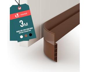 VOUNOT® Burlete Puerta Entrada Burlete Bajo Puerta Exterior Tira de Sellado Autoadhesiva para Exclusión de Corrientes de Aire Insonorización Aislamiento Acústico Antipolvo Cubre Puertas 5x300cm Marrón