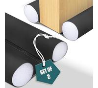 VOUNOT® Burlete Puerta Entrada Doble Aislamiento 96cm, 2X Cortavientos para Puerta Junta Inferior de Puerta Aislante Térmico Frío y Calor Protector Puerta Casa contra Ruido Corrientes, Cortable Negro