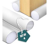 VOUNOT® Burlete Puerta Entrada Doble Aislamiento 96cm, 4x Cortavientos para Puerta Junta Inferior de Puerta Aislante Térmico Frío y Calor Protector Puerta Casa Contra Ruido Corrientes, Cortable Blanco