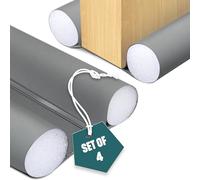 VOUNOT® Burlete Puerta Entrada Doble Aislamiento 96cm, 4X Cortavientos para Puerta Junta Inferior de Puerta Aislante Térmico Frío y Calor Protector Puerta Casa contra Ruido Corrientes, Cortable Gris