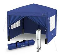 VOUNOT® Carpa Plegable Gazebo 3x3m con 4 Paredes y 4 Bolsas de Arena, Cenador Pabellón de Jardín para Camping, Fiestas, Exterior, Color Azul