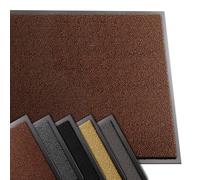 VOUNOT® Felpudo Entrada casa, Alfombra Exterior para Puerta, Impermeable Antideslizante Lavable, Alfombra para Interior y Exterior, 90x120cm, Marrón-Negro