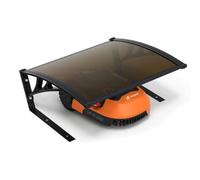 VOUNOT® Garaje para Robot Cortacésped 82x80x46 cm con Pies de Metal Marrón | Cobertura Cortacésped Robótico Techo Protección Cubierta Caseta para Automower Jardín Resistente a Lluvia Rayos UV Intemperie