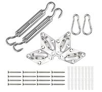 VOUNOT® Kit de Montaje para Triángulo y Rectángulo Toldo Vela, Juego de Accesorios para Vela de Sombra, Kit de Fijación Acero Inoxidable