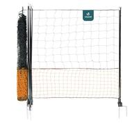 VOUNOT® Kit Valla de Red para Gallinas 12M con Puerta Malla Gallinero PE Resistente Rollo Cercado Valla Pollo Cerca Red Protección para Aves de Corral con Estaca Doble Punta para Pollos Jardín Naranja