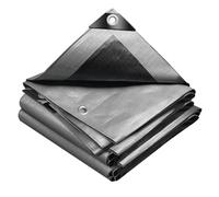 VOUNOT® Lona Impermeable Exterior 3x5m, Toldo Reforzado PE 240 g/m² Protección contra UV, con Ojales de Acero Inoxidable para Leña, Muebles, Jardín, Piscinia, Vehículos, Gris-Negro