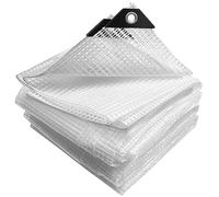 VOUNOT® Lona Impermeable Exterior 4x6m, Toldo Reforzado PE 180 g/m² Protección contra UV, con Ojales de Acero Inoxidable para Leña, Muebles, Jardín, Piscinia, Vehículos, Blanco