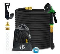 VOUNOT® Manguera Extensible 30m, Manguera Flexible Jardín con Pistola Rociadora de 10 Funciones, Conectores de Latón de 1/2 y 3/4 Pulgadas Bolsa de Almacenamiento, Negro