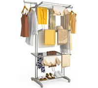 VOUNOT® Secadora de ropa vertical con 4 niveles y ruedas, de 125x62x173 cm, color gris