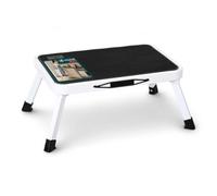 VOUNOT® Taburete Escalón Escalera Plegable Metal un Peldaño Plataforma Antideslizante Mango de Transporte Carga hasta 150kg Escalón Escalera Multifuncional Portátil para Uso en Interiores y Exteriores