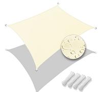 VOUNOT® Toldo Vela de Sombra Rectangular 3 x 2 m, Toldo Parasol Terraza Protección Rayos UV Impermeable, para Exterior, Jardín, Patio, Beige