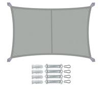 VOUNOT® Toldo Vela de Sombra Rectangular 3 x 4 m, Toldo Parasol Terraza Impermeable con Kit de Montaje, Gris