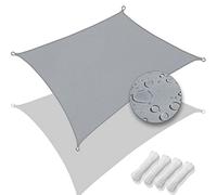 VOUNOT® Toldo Vela de Sombra Rectangular 3 x 4 m, Toldo Parasol Terraza Protección Rayos UV Impermeable, para Exterior, Jardín, Patio, Gris