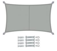 VOUNOT® Toldo Vela de Sombra Rectangular 3 x 5 m, Toldo Parasol Terraza Impermeable con Kit de Montaje, Gris