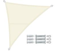 VOUNOT® Toldo Vela de Sombra Triangular 3x3x3m, Toldo Parasol Terraza Impermeable con Kit de Montaje, Beige