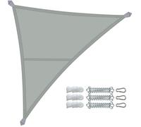 VOUNOT® Toldo Vela de Sombra Triangular 3x3x3m, Toldo Parasol Terraza Impermeable con Kit de Montaje, Gris