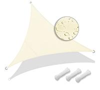 VOUNOT® Toldo Vela de Sombra Triangular 3x3x3m, Toldo Parasol Terraza Protección Rayos UV Impermeable, para Exterior, Jardín, Patio, Beige