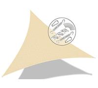 VOUNOT, vela de protección solar HDPE, triangular, con kit de montaje, 5x5x5 metros, color marfil