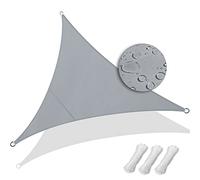 VOUNOT® Toldo Vela de Sombra Triangular 5x5x5m, Toldo Parasol Terraza Protección Rayos UV Impermeable, para Exterior, Jardín, Patio, Gris