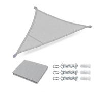 VOUNOT® - Velo de Sombra de poliéster Impermeable con protección UV 90% Resistente y Transpirable para jardín, terraza con Cuerdas de fijación 3 m, Color Gris