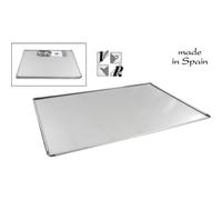 VR - BANDEJA RECTANGULAR ALUMINIO 48X34X0-5CM - Bandeja Rectangular Práctica y Resistente - Bandeja Rectangular Ideal para Hornear y Servir - Bandeja Rectangular de Acero Inoxidable Duradero - Bandeja