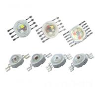 Vrabocry 10pcs High Power LED Chip RGB RGBWW RGBWW RGBWY RGBWY RGBWYV 3W 9W 12W 15W 18W LED Lámpara de escenario Luz Forma Colorida Fuente de Luz (12 pines, 18 W, Rgbw UV 6 en 1)