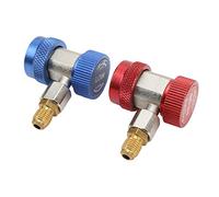 Vroomoto Acoplador Rápido Ajustable para Aire Acondicionado R134A AC [Extractor de conector] Adaptador de Puerto Servicio CA Accesorio Lateral Alto y bajo 1 4 Macho Flare Juego 2