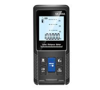 Vroomoto Medidor de Distancia Láser de 40 a 120 M ± 2 Mm Ip54 | Telémetro, Carcasa De Plástico, Sitios De Construcción, Modos De Volumen De Área, Unidades M En Pies, 3 Pilas AAA, Ip54