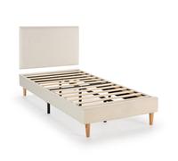 VS Venta-Stock Base tapizada + cabecero Niebla 90x190 cm Beige