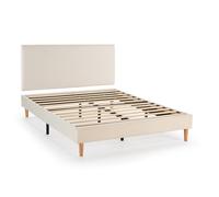 VS Venta-Stock Base tapizada + cabecero Niebla 90x190 cm Beige