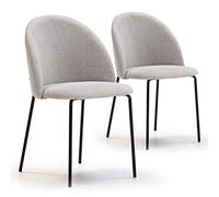 VS Venta-stock Set de 2 sillas Comedor Kenia tapizadas Beige, certificada por la SGS, 43 cm (Ancho) x 47 cm (Profundo) x 78,5 cm (Alto)