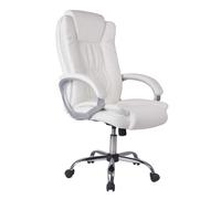 VS Venta-Stock Venta-Stock Sillón de Oficina Karen Elevable y Reclinable en Piel Sintética Blanco - Ajuste Milimétrico de Altura Blanco