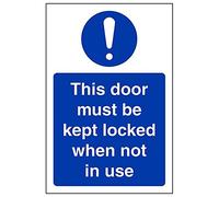 VSafety 18045AG-S'Door must be keep locked when not in use ' Sign, 100 mm x 150 mm (paquete de 3)