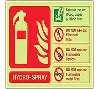 VSafety Glow In The Dark - Señal para extintor de incendios, 150 mm x 100 mm, plástico rígido