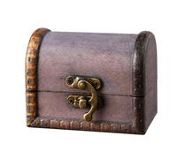 Vseutiac Baúl Vintage con Cierre Metálico Compacto Caja Almacenamiento Vintage Versátil Organizador Joyas para Tocador, Estante, Púrpura Claro