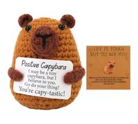Vspek Capibara Positivo, Positiva Muñeco de Ganchillo con Tarjeta Motivadora, Muñecas de Punto Creativas Regalo Divertido para Mujer, Hombre, Parejas, Amigos, Cumpleaños, Decoración Hogar