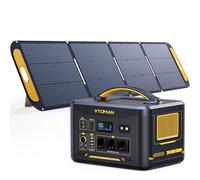 VTOMAN Jump 1500X Estación de Energía Portátil con 200W Panel Solar, 1500W/828Wh Batería LiFeP04 Generador Solar, Salida CA de 3 1500W/Salida USB QC 3.0 para Acampada al Aire Libre, Viajes, Pesca