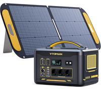 VTOMAN Jump 2200 Estación de Energía Portátil con Panel Solar de 110W, Generador Solar LiFePO4, 3 Salidas CA de 2200W, 1548Wh Capacidad Ampliable a 3096Wh para Acampadas y Emergencias