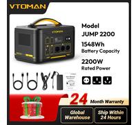 VTOMAN JUMP 2200 Estación de Poder 1548Wh Batería LiFePO4 Salida AC 2200W Energía de Emergencia para Camping al Aire Libre, Uso Doméstico, Viaje en Caravana JUMP 2200