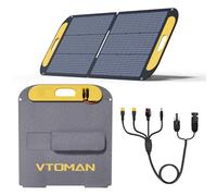 VTOMAN VS110 Panel Solar Portátil Ligero, 110W 18V | ETFE Capa Ptotectora, IP67 Resistente al Agua, 25% de Eficiencia, 4 en 1 Adaptadores MC4 Anderson XT60 XT90 DC5521