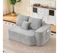 vutizal Boneless Loveseat - Sofá de 2 plazas, pequeño, sin montaje, con bolsillos laterales, sofá comprimido para sala de estar, habitación de invitados, gris