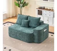 vutizal Boneless Loveseat - Sofá de 2 plazas, pequeño, sin montaje, con bolsillos laterales, sofá comprimido para sala de estar, habitación de invitados, verde