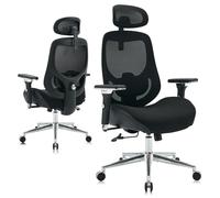 vutizal Silla de oficina ergonómica para personas grandes, capacidad de carga de 230 kg, material de malla, color negro, 133 x 74,9 x 59,9 cm, 19 kg, con reposabrazos 4D