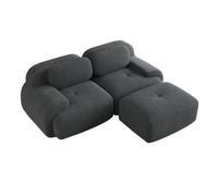 vutizal Sofá cama esquinero en pana premium, sofá ergonómico en forma de L con superficie de descanso amplia y espuma 32D, sofá moderno para salón, color gris