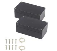 VVHFXD Caja De Derivación Impermeable IP66, Caja De Distribución Exterior ABS, Accesorios Eléctricos, Para Jardín, Conexiones Eléctricas, Color Negro, 2 Unidades De 158 × 90 × 60