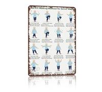 VWWJCCRO Healthy Aging Metal Sign Walk Stretch Breathe Relax Repeat Tin Wall Decor Weathered Edge For Bedroom Morning Routine Space 8 X 12 inch
